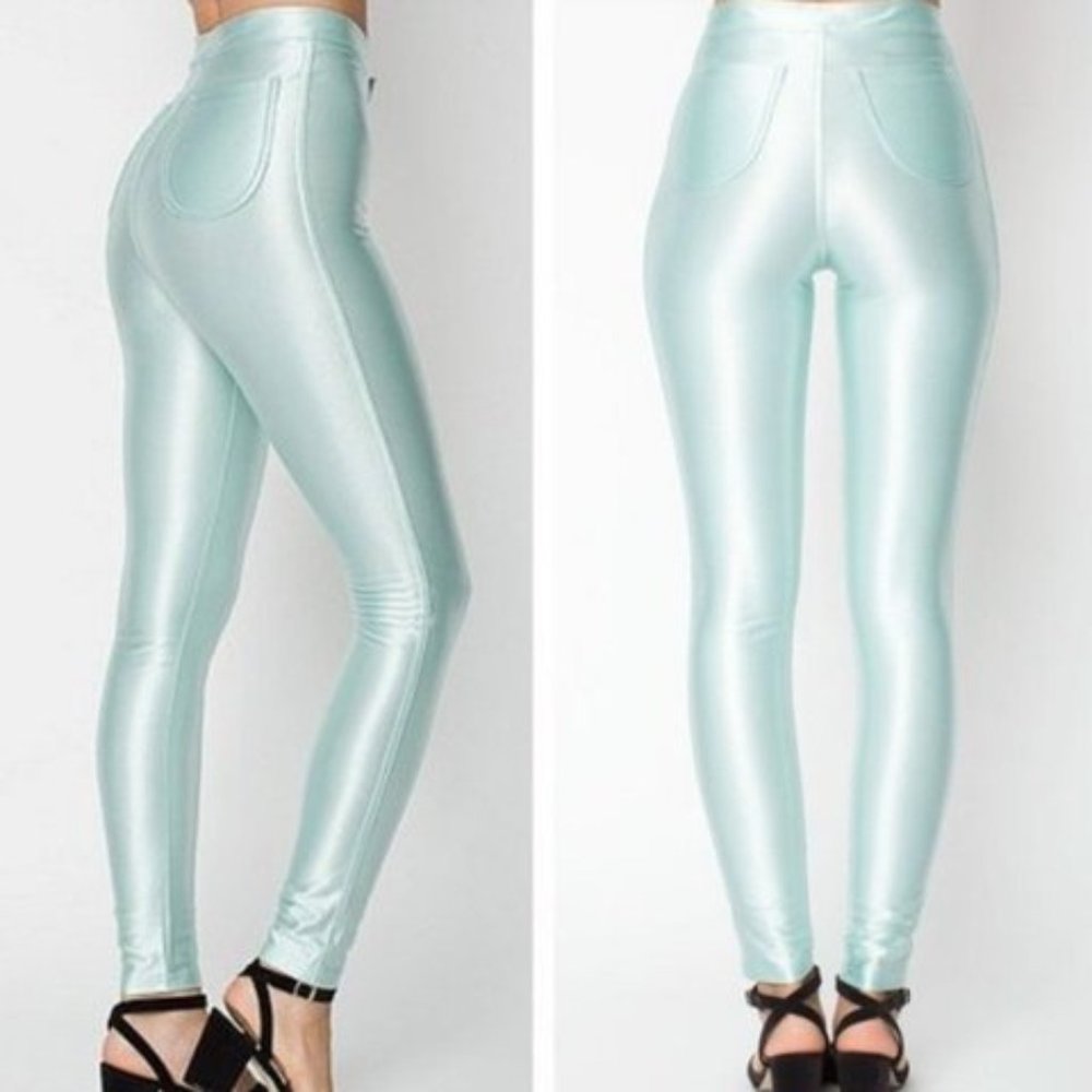 American Apparel Disco Pant in Menthe (Mint) Green High Waisted leggings